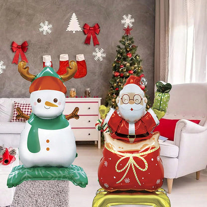 US Local 8 Pcs Inflatable Christmas Balloons Santa Claus Snowman Christmas Tree Designed Standing Balloons New Year Party Foil Balloons For Indoor And Outdoor Perfect Xmas Party Decorations Party Photo Prop