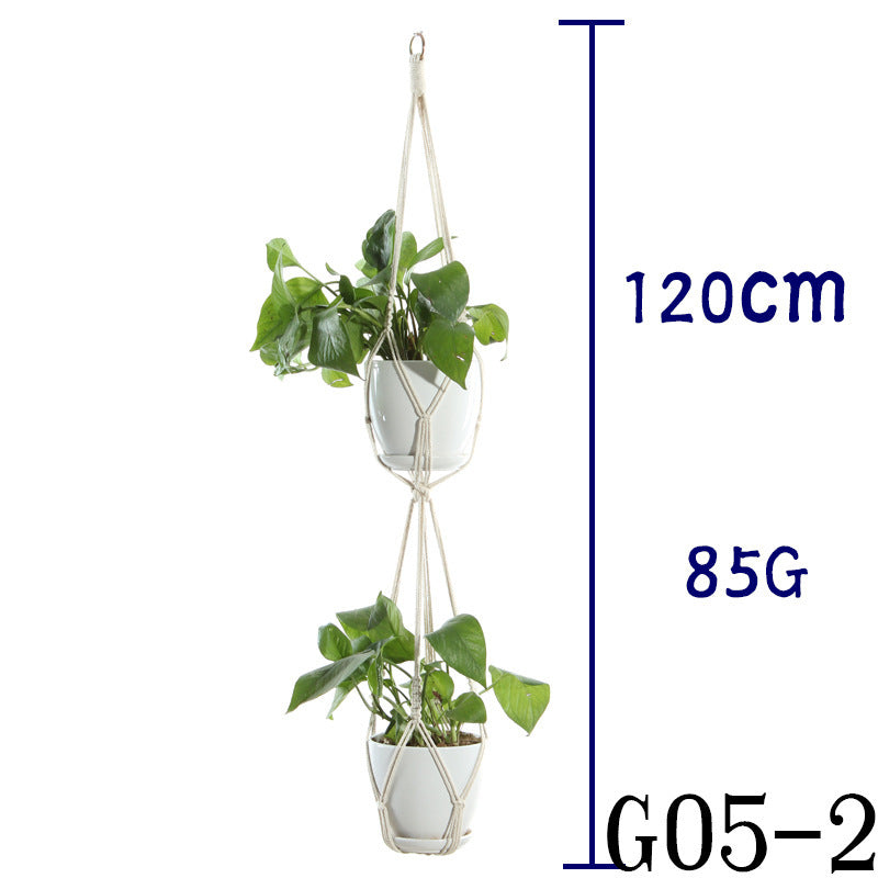 US Local Flower Pot Net Bag Beige Cotton Rope Indoor Plant Hanger Hanging Basket Sling