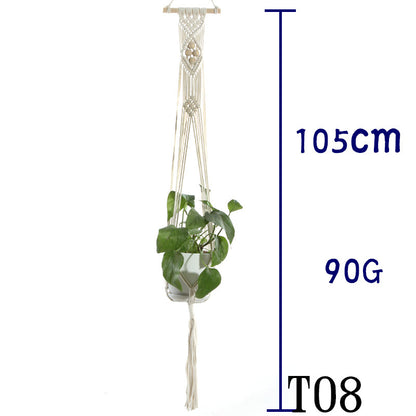 US Local Flower Pot Net Bag Beige Cotton Rope Indoor Plant Hanger Hanging Basket Sling