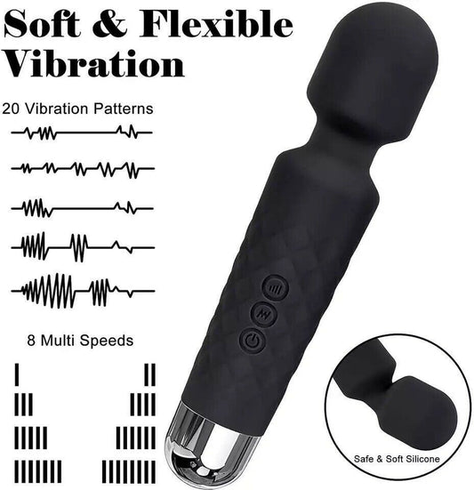 US Local Magic Massage Wand Muscle Relaxation Massager 20 Speed Vibrating Full Body Therapy Motor