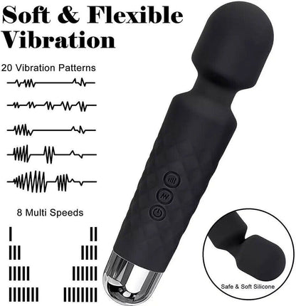 US Local Magic Massage Wand Muscle Relaxation Massager 20 Speed Vibrating Full Body Therapy Motor
