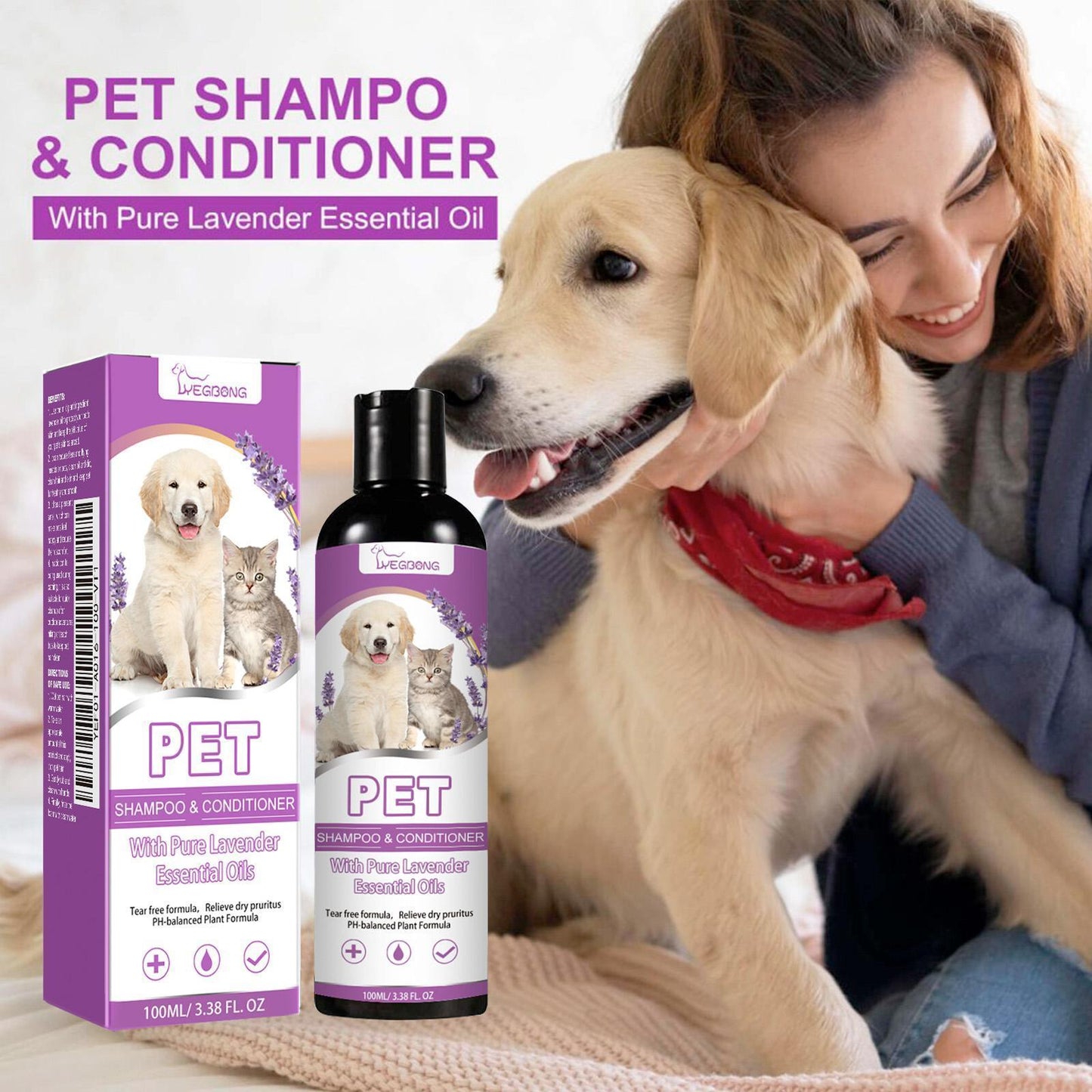 US Local Yegebang Pet Shampoo And Shower Gel Relieves Itchy Skin And Leaves Hair Smooth And Untangled