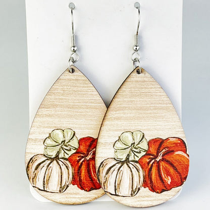 Floral Ghost Bohemian Retro Thanksgiving Atmosphere Pumpkin Cute Eardrops