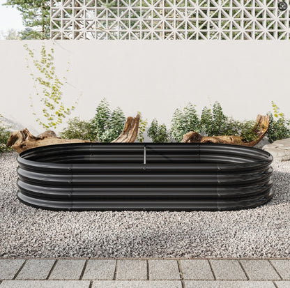 US Local Raised Garden Bed Outdoor, Oval Metal Planter For Plants, Vegetables, Flowers