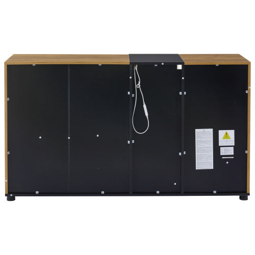UK Local Modern Sideboard, Side Cabinet, Buffet Cabinet, Sideboard With 3 Drawers, Accent Console Table Storage Cabinet With Glass For Living Room, 140x40x80CM