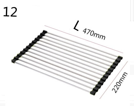 US Local Folding Kitchen Drain Sink Rack Stainless Steel