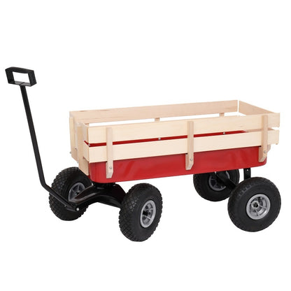 US Local Iron Wood Garden Cart With Four Wheels
