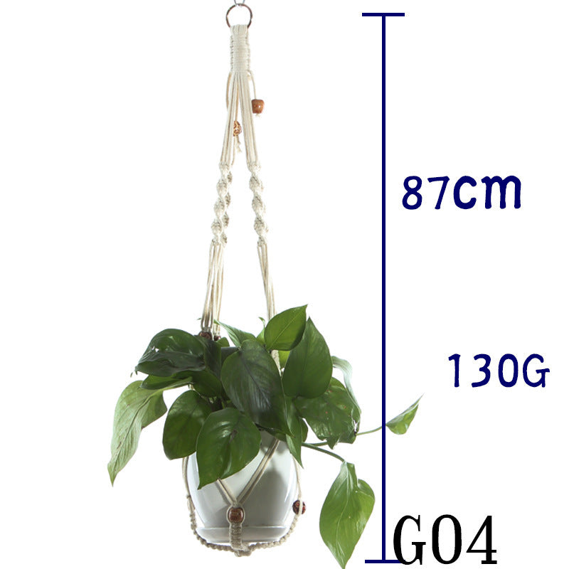 US Local Flower Pot Net Bag Beige Cotton Rope Indoor Plant Hanger Hanging Basket Sling