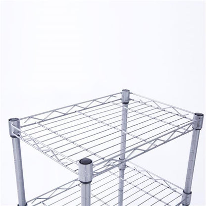 US Local Rectangular Four Story Household Storage Rack, Silver Gray
