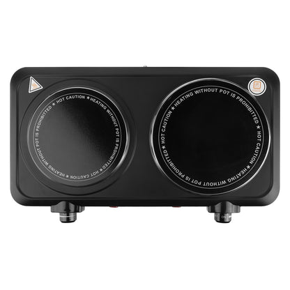 US Local 1Pc 2000W Electric Infrared Dual Burner Portable Heating Hot Plate Stove Countertop RV Hotplate With Glass Cooktop Stepless Temperature Adjustments For Home RV Camp