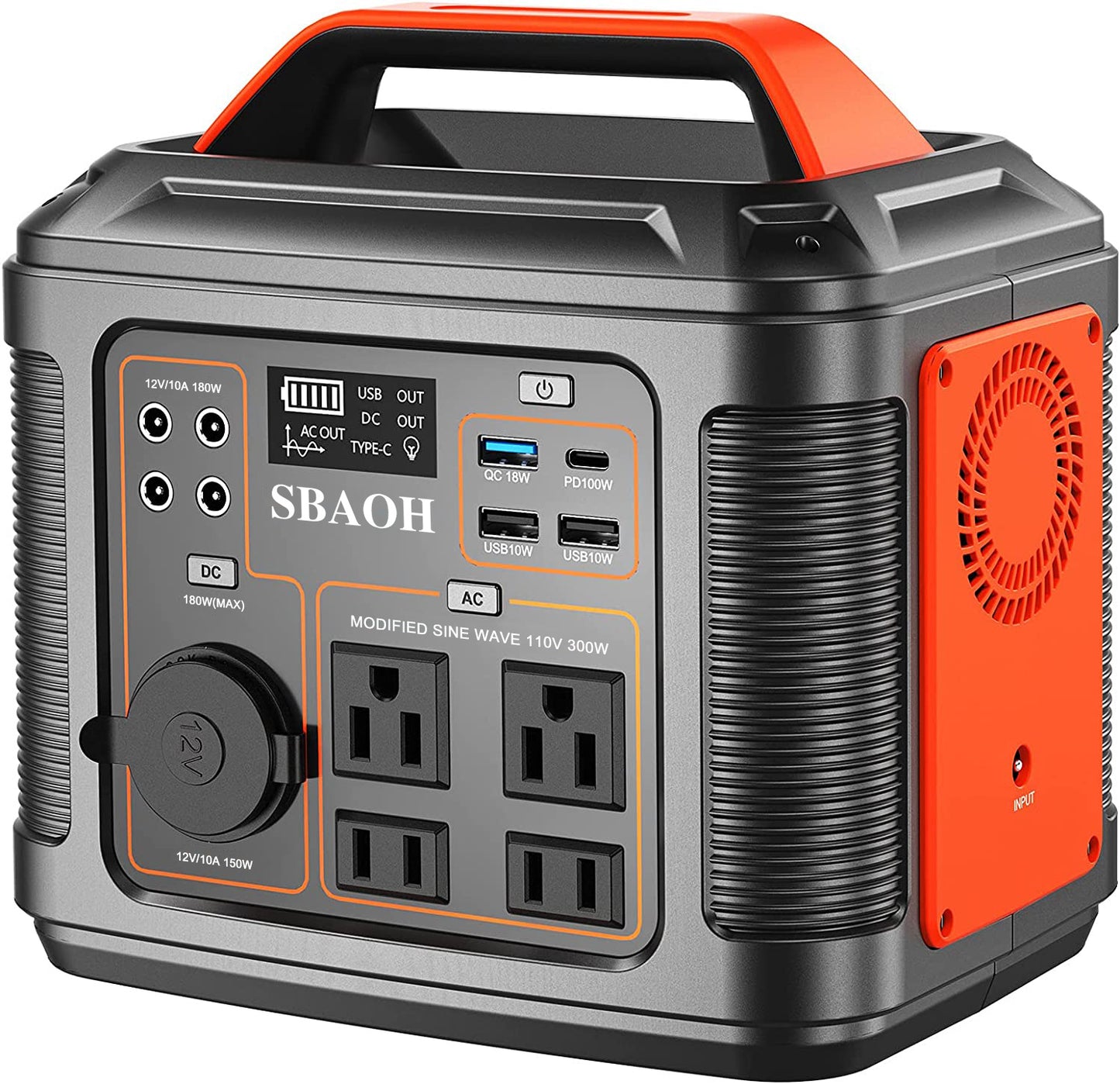 US Local US Plug Portable Power Station P302,300W 296Wh Backup Lithium Battery,Solar Generator For Home And Outdoor Emergency Power Supply,Solar Panel Is Not Included