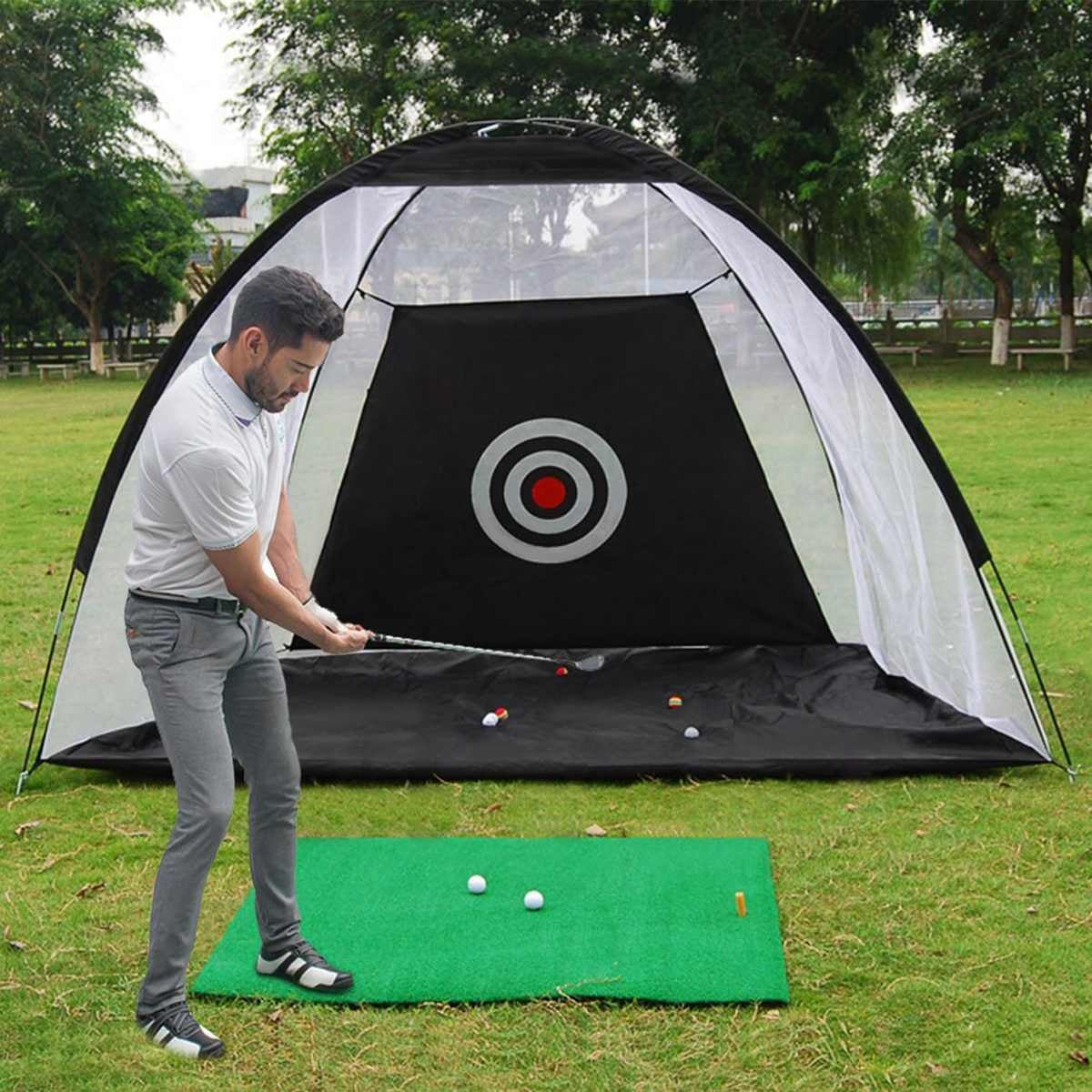 US Local Golf Practice Net Tent Golf Hitting Cage Garden Grassland Practice Tent Golf Training Equipment Mesh Outdoor