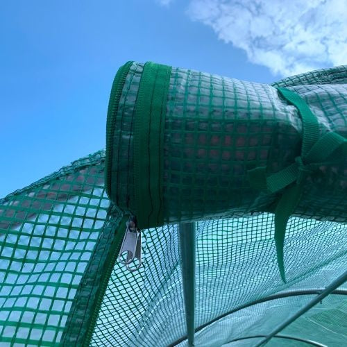 US Local Outsunny 15x 7x 6.5 Walk-in Tunnel Hoop Greenhouse, Green House With Polyethylene PE Cover, Steel Frame, Roll-Up Zipper Door & Windows For Flowers, Vegetables, Tropical Plants, Green