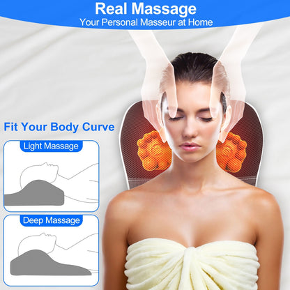 US Local 1Pc Back Massager With Heat 3D Kneading Massage Pillow Shiatsu Full Body Massager For Back Neck Waist Arm Abdomen Calf