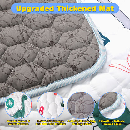 US Local 1Pc 71x59IN Or 50X50IN Baby Play Mat Non-Slip Baby Crawling Mat Foldable Playpen Mat Machine Washable For Newborns Infants Babies Toddlers