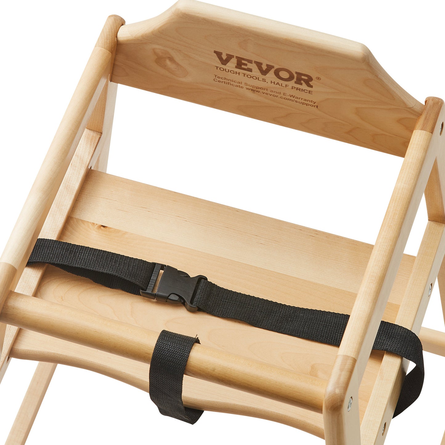 US Local VEVOR Wooden High Chair For Babies Toddlers, Double Solid Wood Feeding Chair, Eat & Grow Portable High Chair, Easy To Clean Baby Booster Seat, Compact Toddler Chair, Natural