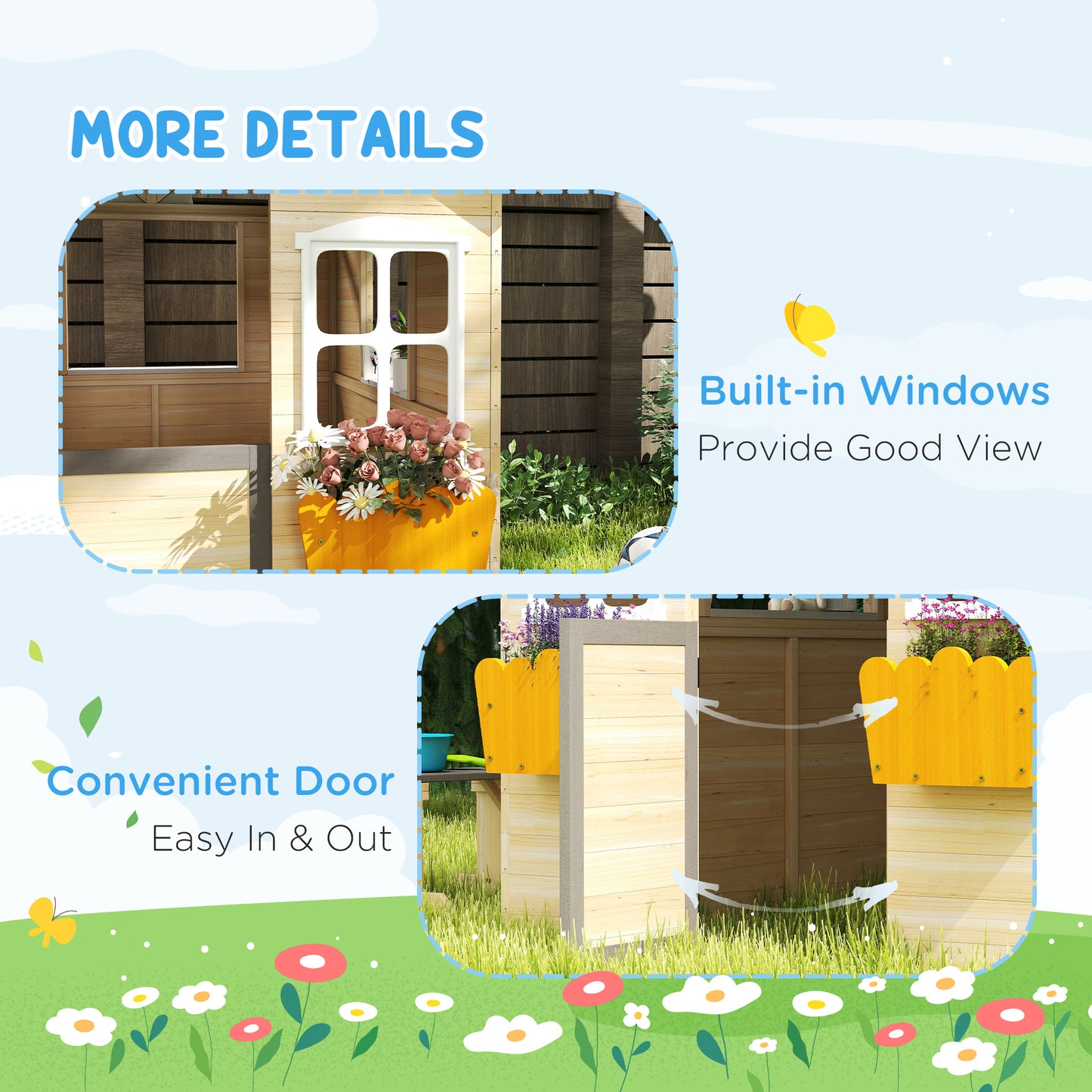 US Local Playhouse for Kids Outdoor Garden Pretend Play Games