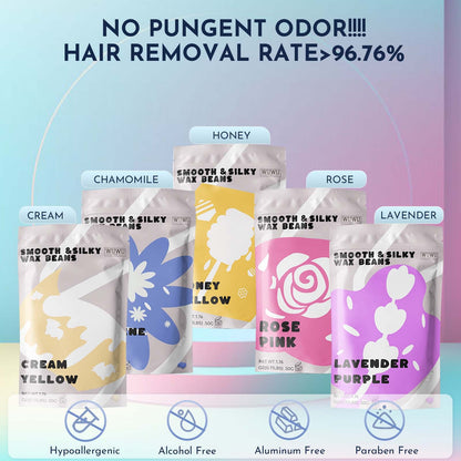 US Local Waxing Kit WUWUVISTA 69 Items Hair Removal Wax Kit With Wax Warmer Waxing Beads For Face, Brazilian, Full Body, Bikini, Sensitiive Skin Skin Suitable For Plugs Of American, European Specification