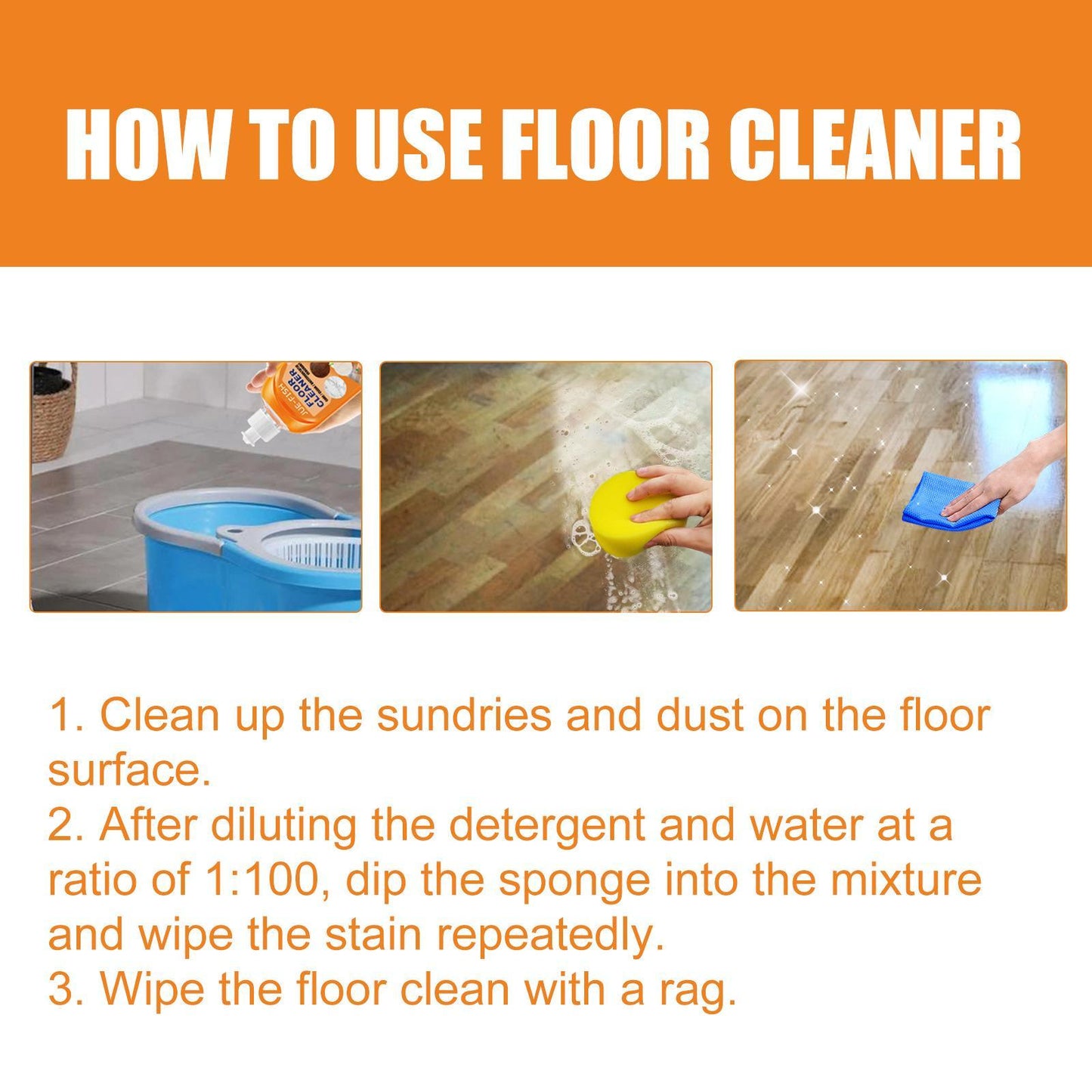 US Local Jueyu Floor Cleaner, Decontamination And Cleaning Wood Floor Cleaning, Polishing And Brightening Tile Cleaner