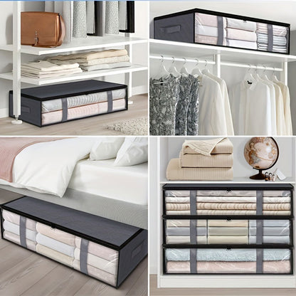 US Local 2 Pcs Over Wardrobe Storage Bag, Underbed Storage Containers, Storage Bin For Clothes, Blankets