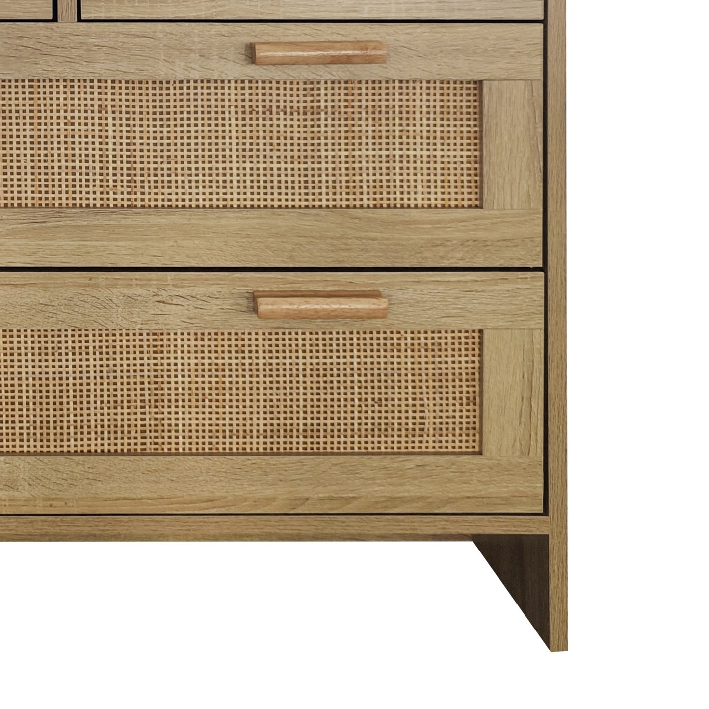US Local 4 Drawers Rattan Cabinet For Bedroom, Living Room, Easy Assembly