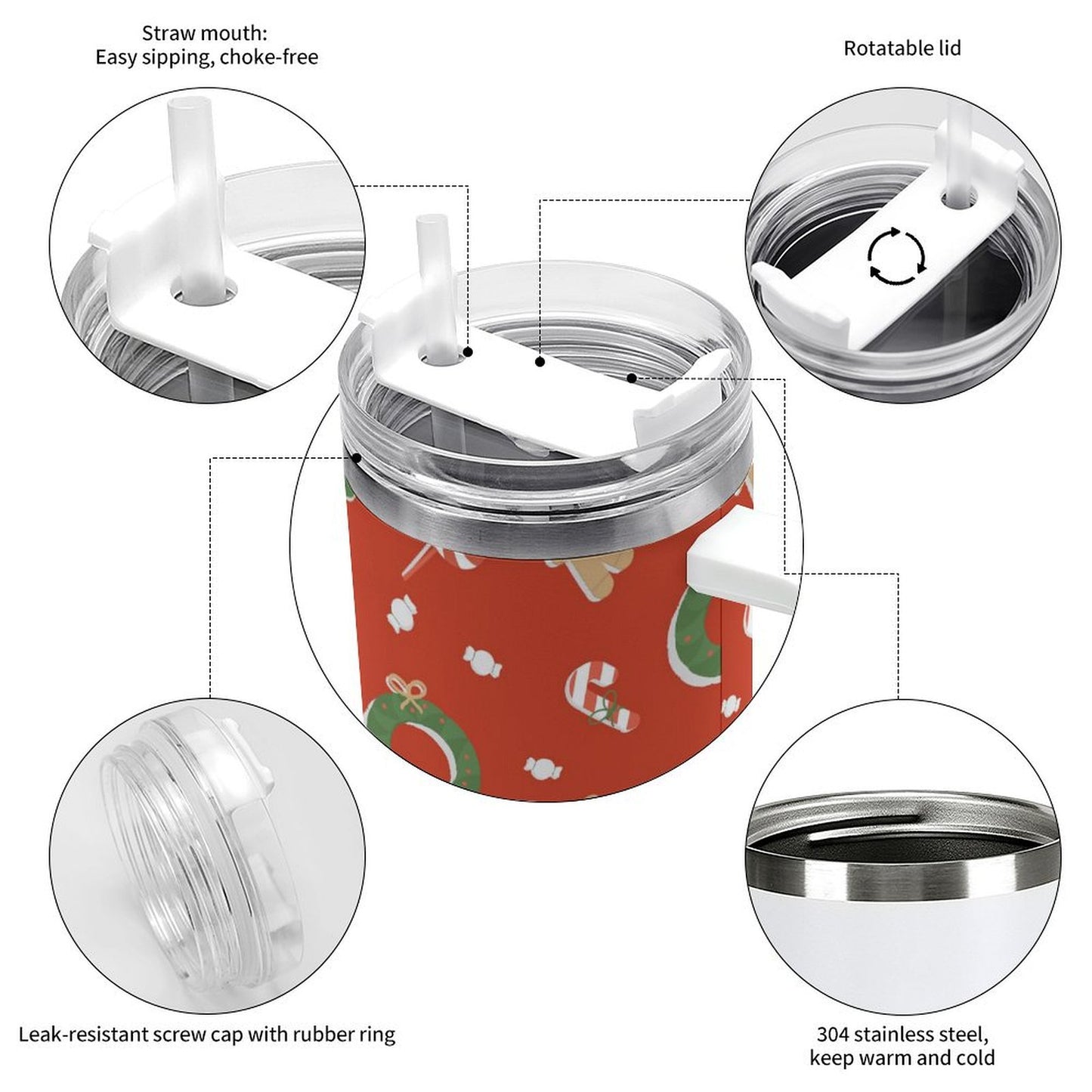 PHDT00002 POD US Local Tumbler 40 oz Large Capacity Car Cup Christmas