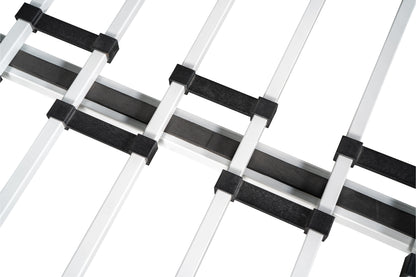 US Local Metal Double Bunk Bed With Rollers Heavy Duty Sturdy Metal Noise Reduction Safety Barrier Wood Trim