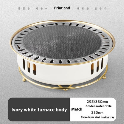 Household Carbon Commercial Round Barbecue Oven