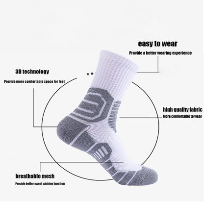US Local 4 Pairs Compression Crew Running Socks Athletic Socks For Men With Cushion Work Hiking Basketball Sport Socks Anti-odor And Anti-slip For Running Fitness Hiking And Cycling