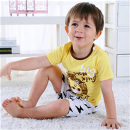 US Local Cartoon Clothing Baby Boy Summer Clothes T-shirt Baby Girl Casual Clothing Sets
