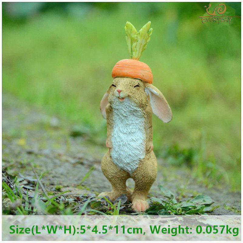 US Local Creative Decorations Cute Bunny Resin Ornaments