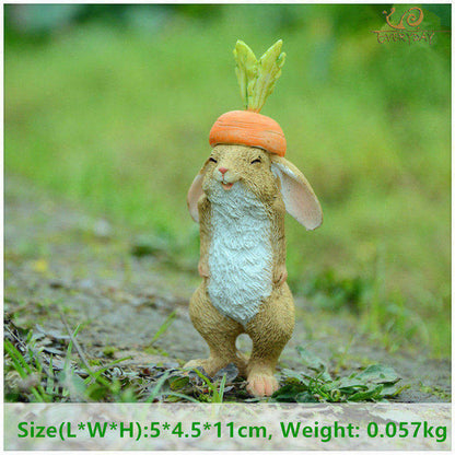 US Local Creative Decorations Cute Bunny Resin Ornaments
