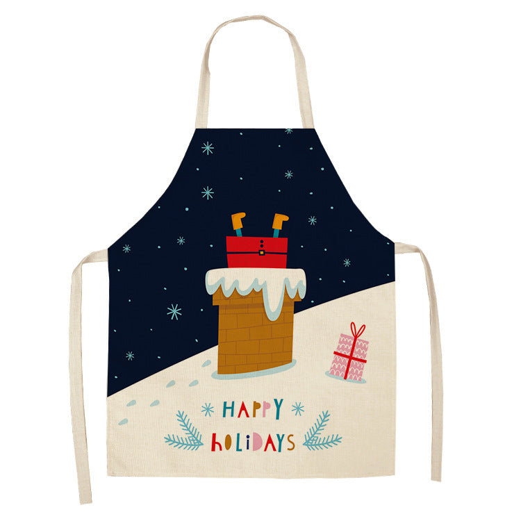 Christmas linen apron