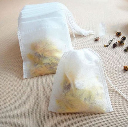 US Local 100 Pcs Lot NonWoven Fabric Teabags 5.5 X 7CM Empty Tea Bags With String Heal Seal Filter Paper For Herb Tea