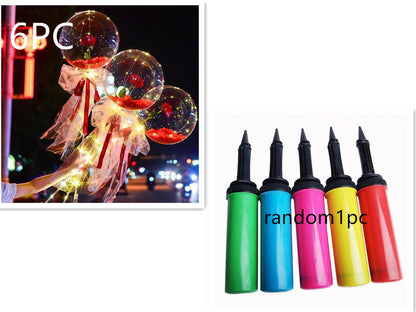 US Local LED Luminous Balloon Rose Bouquet Transparent Bobo Ball Rose