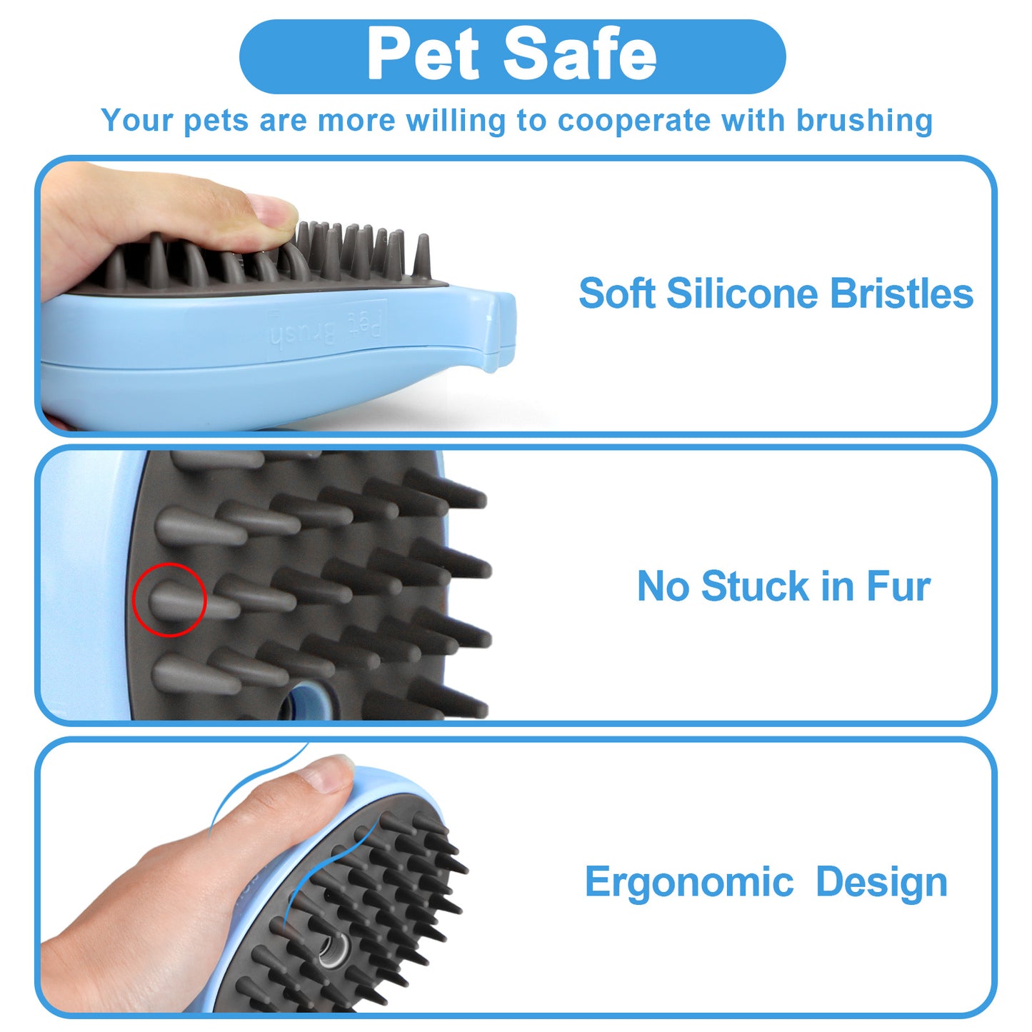 US Local Cat Steam Brush For Shedding - Steamy Cat Brush For Indoor Cats, Cat Hair Steam Brush For Massage, Spritz Defur Comb For Cats, Pet Steamer For Dogs