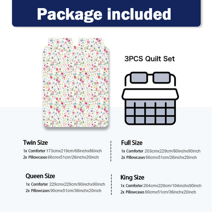 US Local Red Floral Quilt 3 Pieces Microfiber Quilt Sets Lightweight Bedspreads Botanical Coverlets Quilt Bedding Set All Season Quilts Twin Full Queen King Size