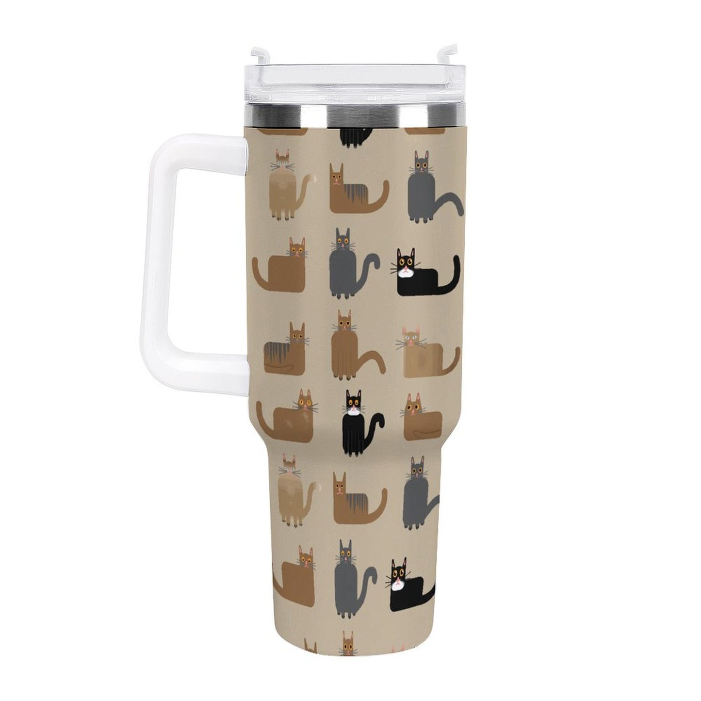 PHDT00267 POD US Local Tumbler 40 oz Large Capacity Car Cup Cat, Brown
