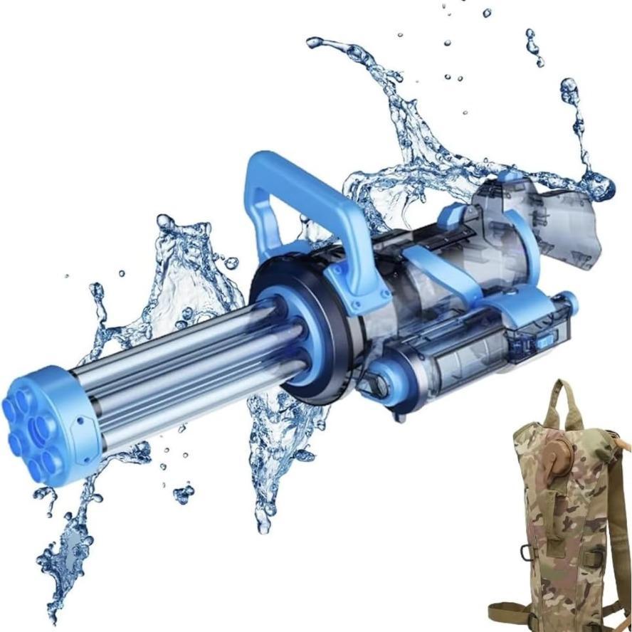 US Local Single Tube Gatling Water Gun With Powerful Pumping And Cool Blue Appearance, Enjoying The Fun Of Summer Coolness
