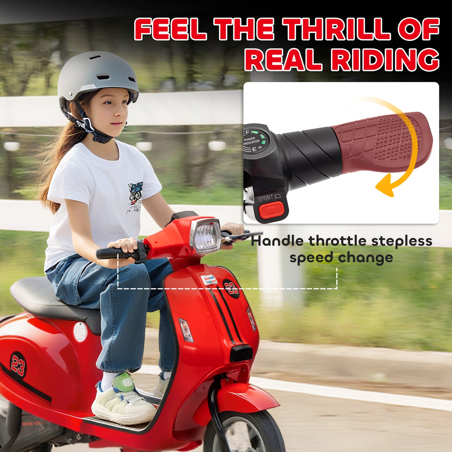 US Local 24V Kids Motorcycle with 3-Speed