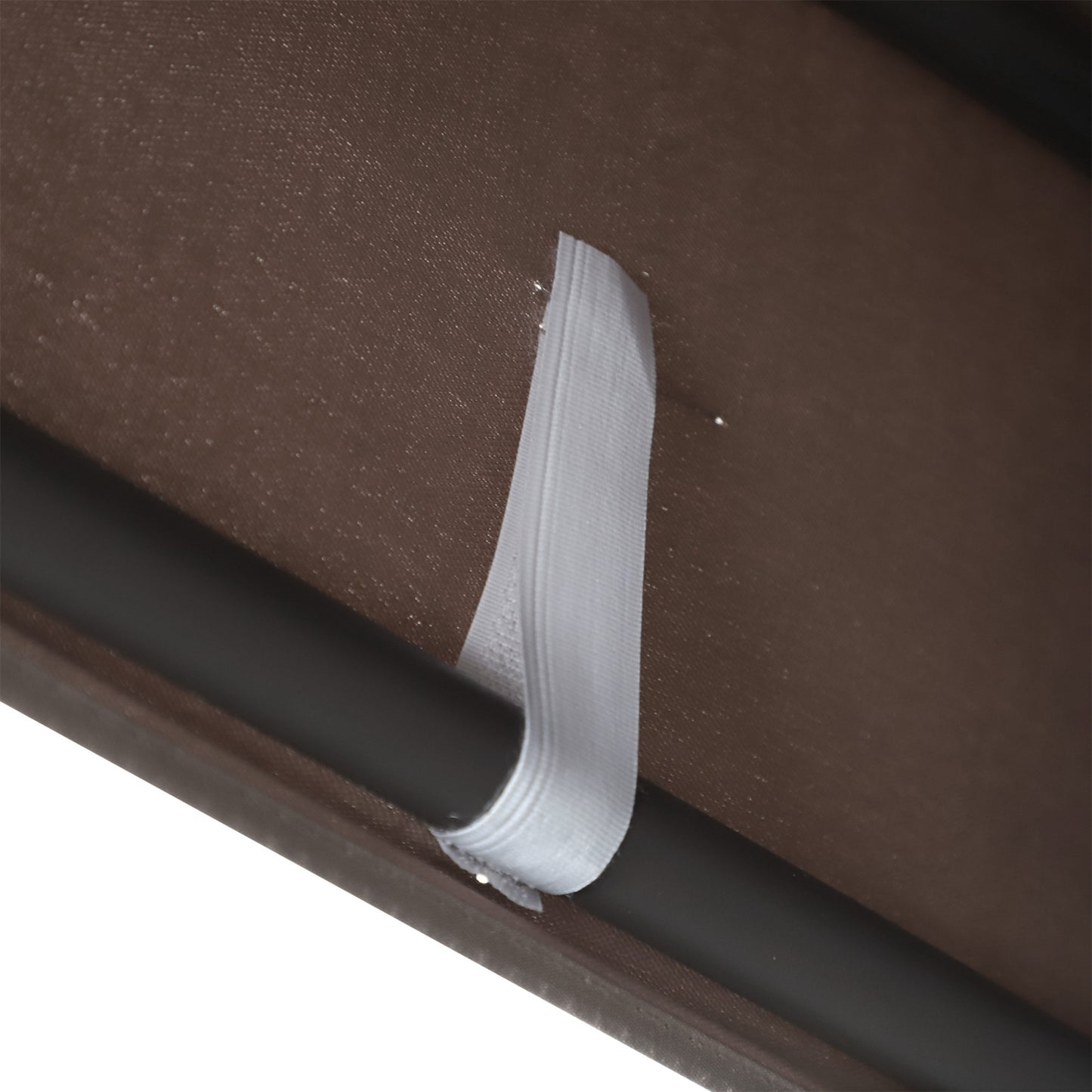 US Local Patio Swing Bench 3-Person Steel Canopy Cushioned With Side Trays Comfortable Brown