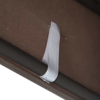 US Local Patio Swing Bench 3-Person Steel Canopy Cushioned With Side Trays Comfortable Brown