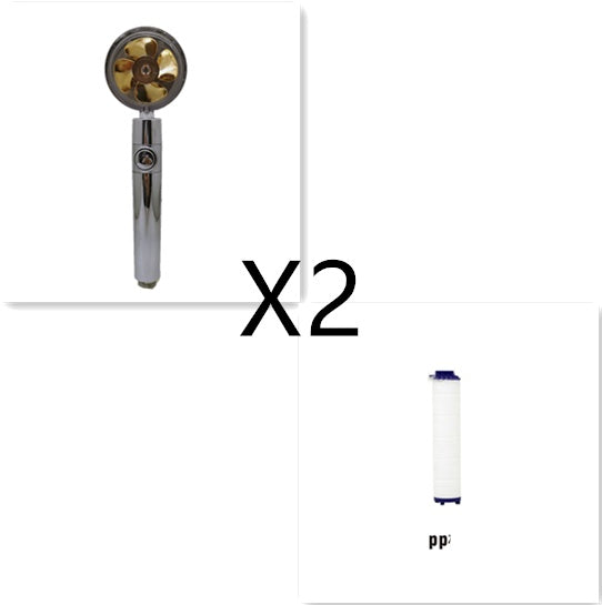US Local Shower Head Water Saving Flow 360 Degrees Rotating With Small Fan ABS Rain High Pressure Spray Nozzle Bathroom Accessories