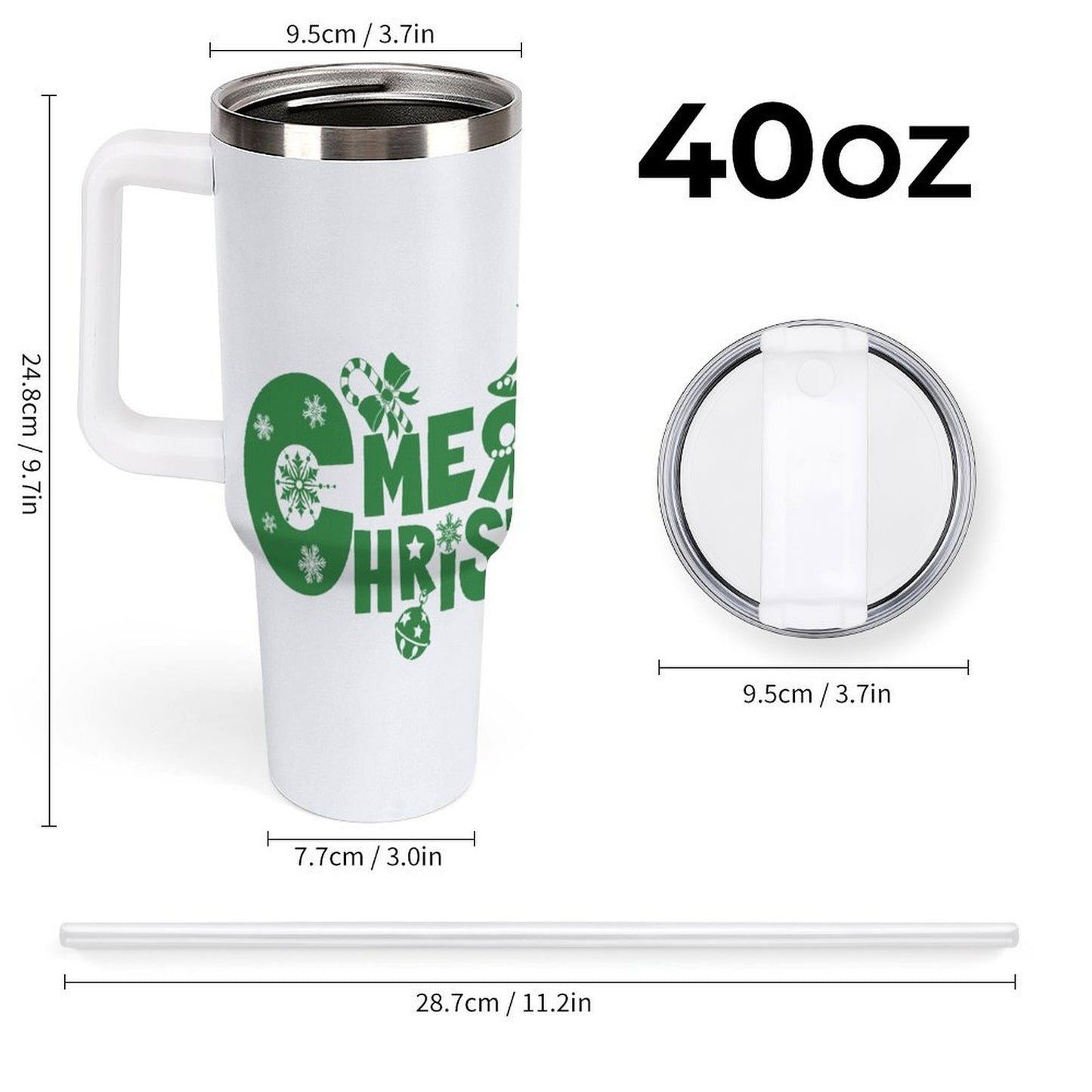 PHDT00323 POD US Local Tumbler 40 oz Large Capacity Car Cup Christmas Tree Green