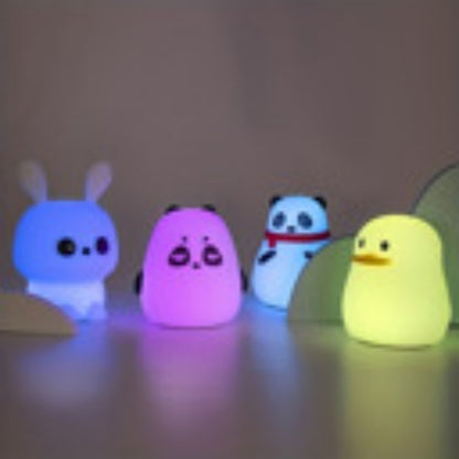 US Local 1 LED Bunny,Fat BearStupid Bea,rChestnut Bea,rDuck Night Light,Cute Rainbow Light Changing Silicone Light, Pat Control, USB Charging Soft Silicone Light, Christmas Gift For Girls, Boys Random Color