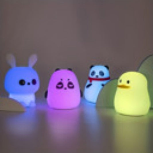 US Local 1 LED Bunny,Fat BearStupid Bea,rChestnut Bea,rDuck Night Light,Cute Rainbow Light Changing Silicone Light, Pat Control, USB Charging Soft Silicone Light, Christmas Gift For Girls, Boys Random Color