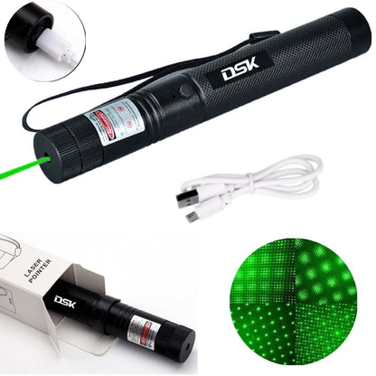 US Local USB Rechargeable Green Laser Pointer Pen Light 990Miles 532NM Astronomy Visible Beam Light 1mw Flashlight