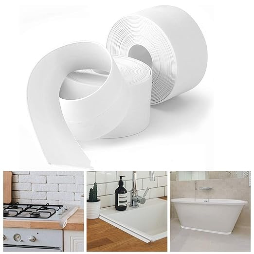 US Local Bath & Kitchen Caulk Tape Sealant Strip, PVC Self-Adhesive Tub & Wall Sealing Tape, Shower Tile Sealer 2PCS