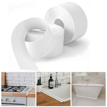 US Local Bath & Kitchen Caulk Tape Sealant Strip, PVC Self-Adhesive Tub & Wall Sealing Tape, Shower Tile Sealer   -2PCS
