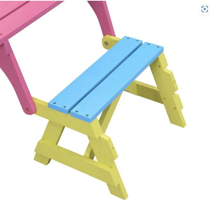 US Local KID'S MULTI-FUNCTIONAL ARM CHAIR,TABLE 2 BENCHES